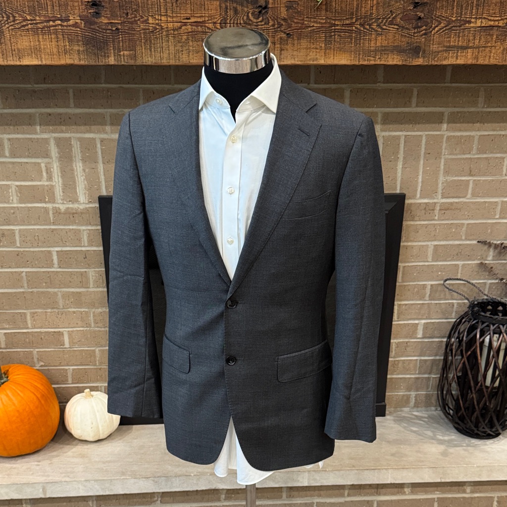 Suitsupply Mens 38l Gray Vitale Barberis Canonico Wool 2-Button Suit Jacket Euc
